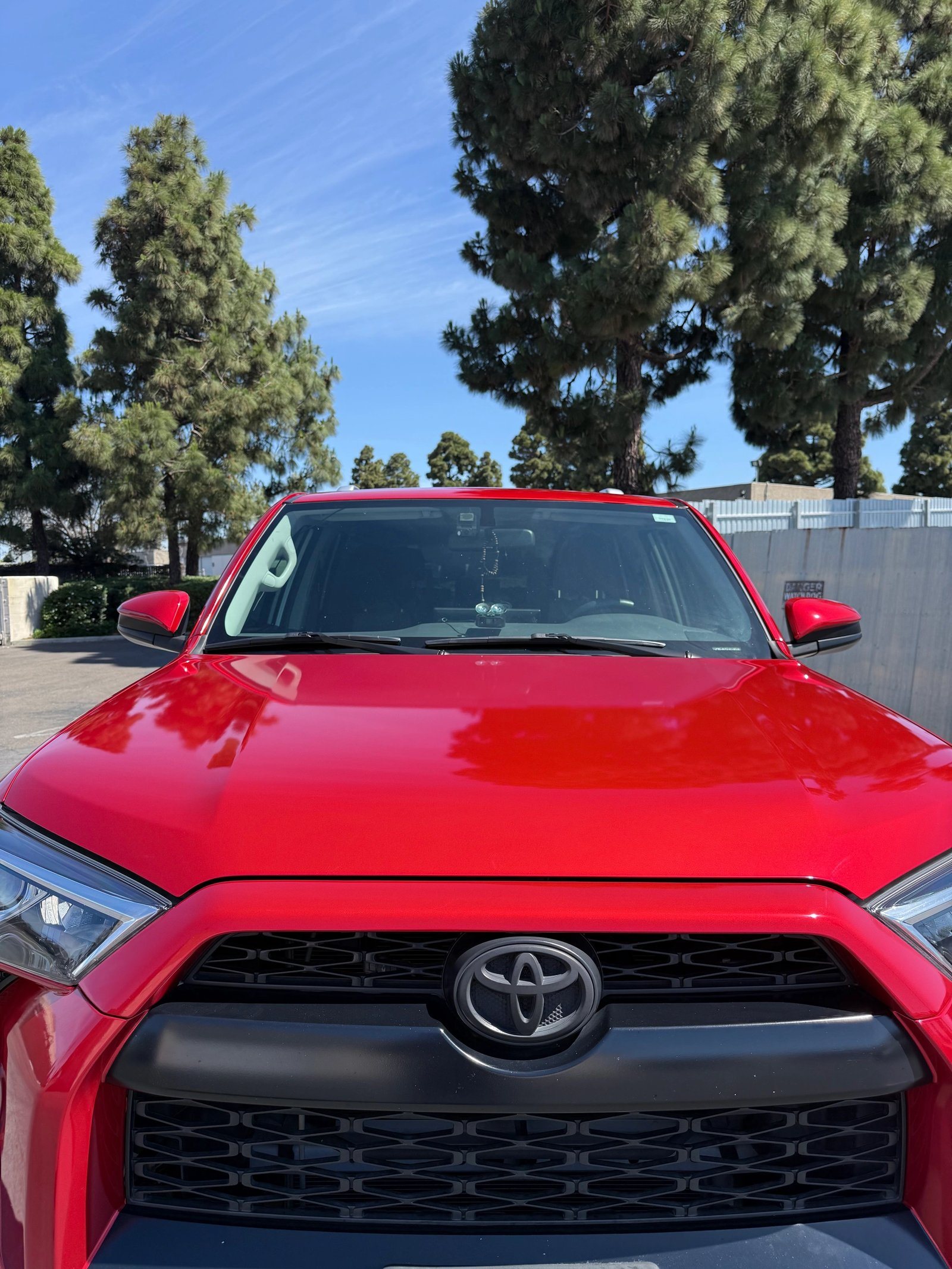 Front view of a red wrapped Toyota 4Runner by WrapFX San Diego